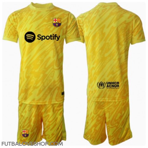 Dres Barcelona Brankarsky Domáci pre deti 2024-25 Krátky Rukáv (+ trenírky)